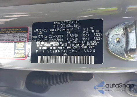 2023 Kia Sportage X-Line из США, поврежденный, VIN 5XYK6CAF2PG116624